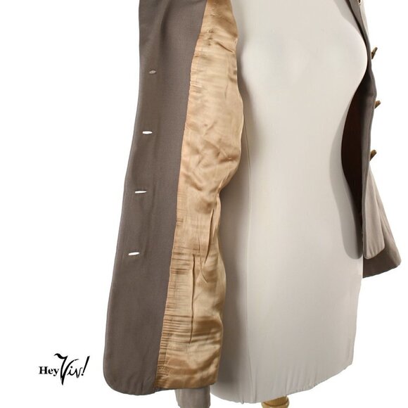 Vintage 40s Gray Gab Nipped Waist Jacket - B36 W29 - Picture 5 of 6
